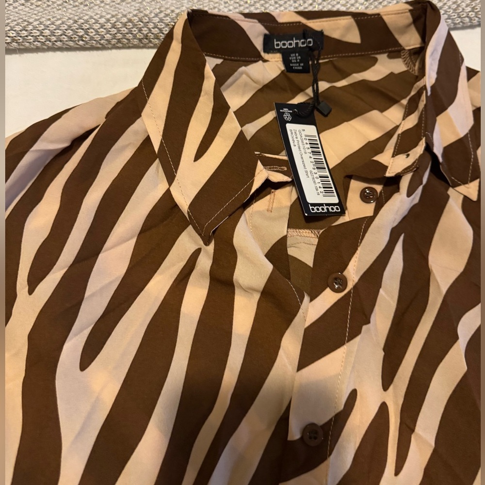 Zebra Printed Oversized Shirt